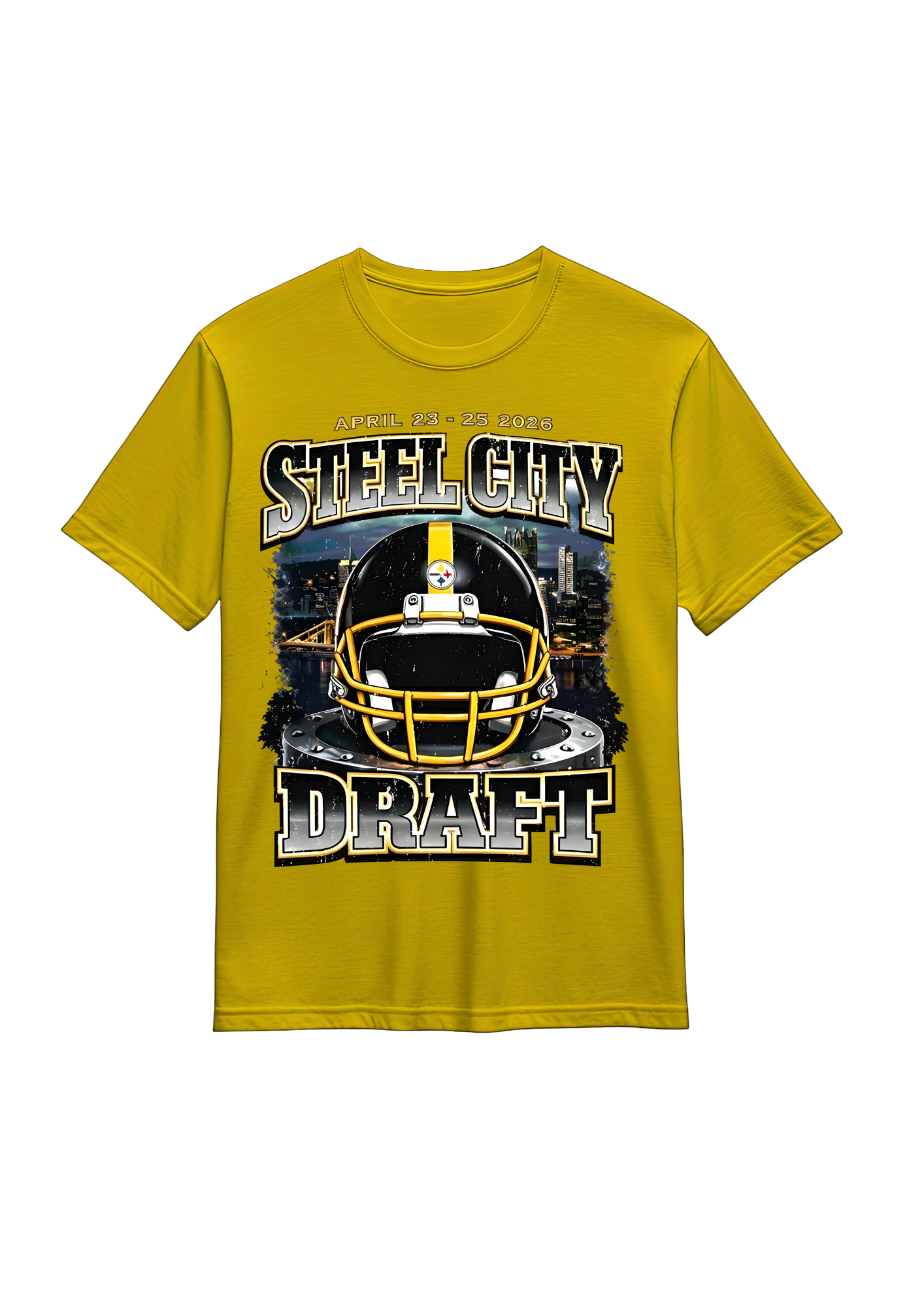 Gold Pittsburgh steel city t-shirt