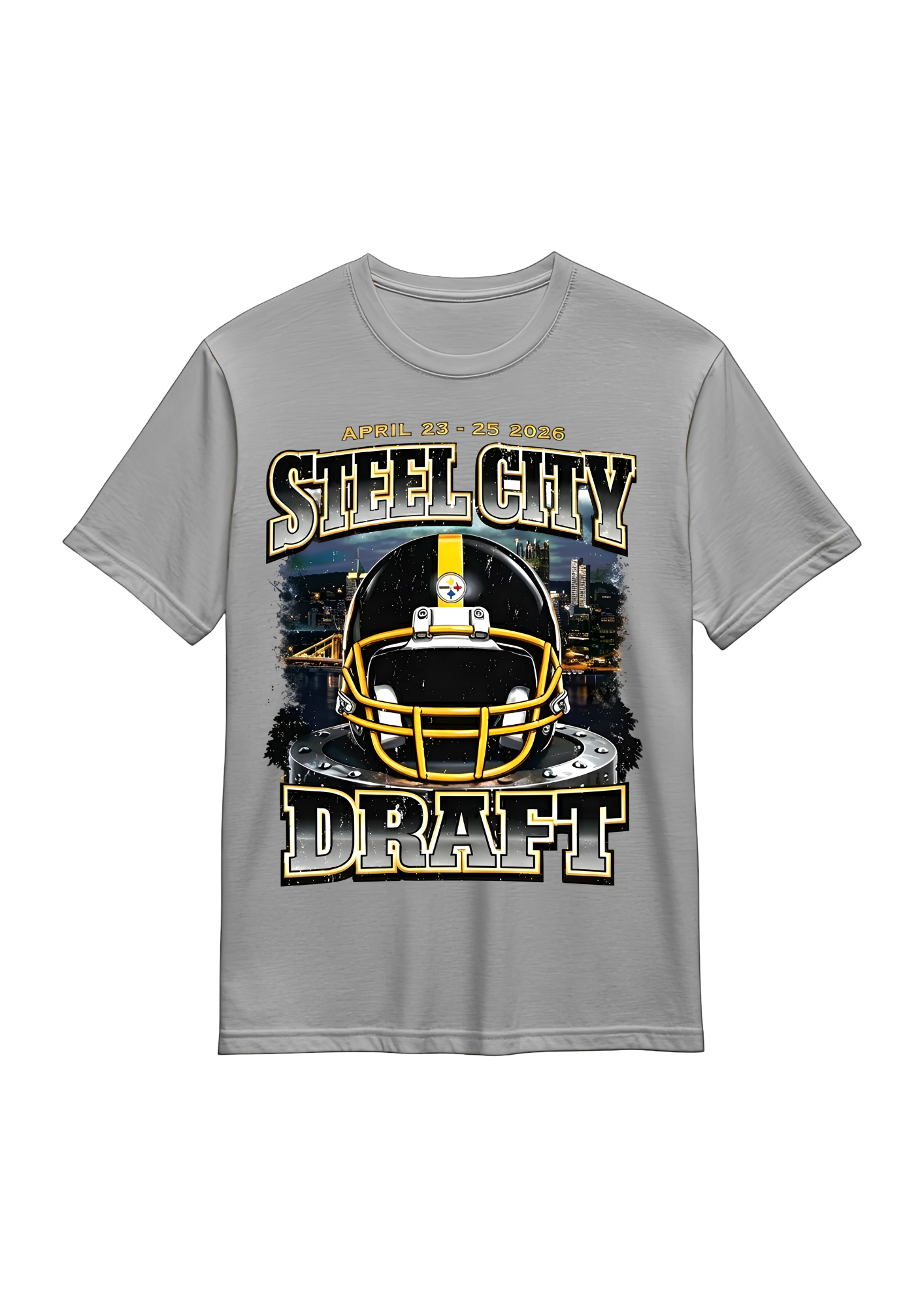 Grey Pittsburgh steel city t-shirt